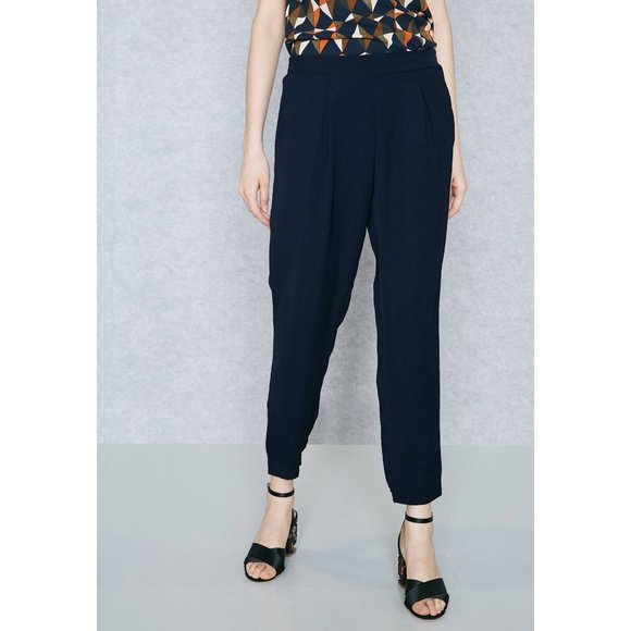 DOROTHY PERKINS Navy Pleated Jogger Lightweight 8 - Picture 1 of 11